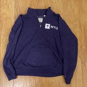 League NYU 3/4 zip sweatshirt